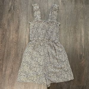 American Eagle tan and black spotted float romper